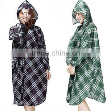 polyester with PVC coating plus size rain coat for women wholesale