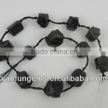 Black Tourmaline Nugget Beads for Jewelry
