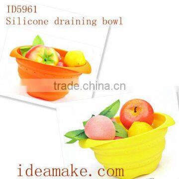 Silicone Draining Bowl As Seen On TV 2013 New Arrival Products Retractable Bowl Basket