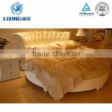 Modern Comfortable Round Leather Bed