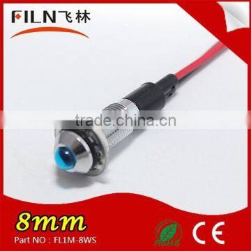 Wenzhou FILN White Lamp 8MM Metal 12V DC Led Signal Automotive Lights Manufacturers With Wire photo-3