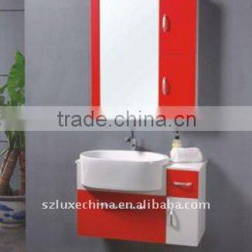 Modern south American bathroom cabinet in red color