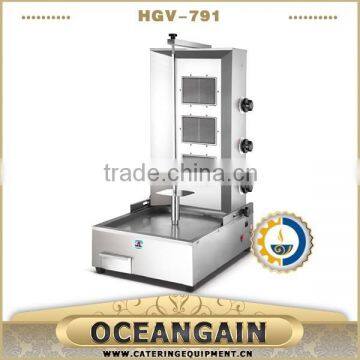 high performance and hot sale Gas shawarma doner kebab machine with 3 burners from Foshan, China