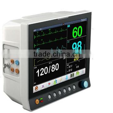 12.1 inch multi parameter holter monitor spo2 ecg etco2 as good as mindray and siemens patient monitor