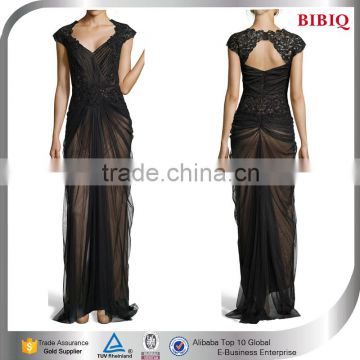 ladies sexy transparent dress evening sequins beaded dresses latex long tight nude and black lace dresses