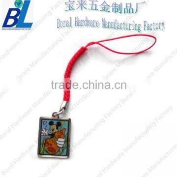 Print with epoxy coated pendant for phone strap decoration