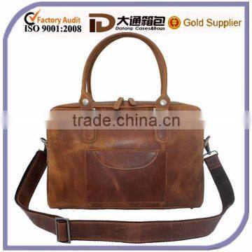 Vintage Men Genuine Leather Waterproof Laptop Briefcase Messenger