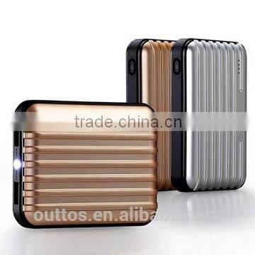 11200mAh large capacity suitcase style external battery charger with LED torch and flashlight