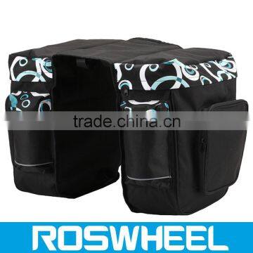 Hot Sale Polyester Durable Rear Bicycle Panniers Pair Promotion Bike Bag 14154-2 leather bicycle bag