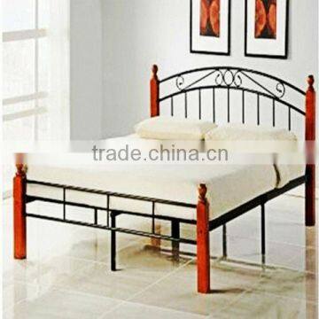 cheap wooden poster metal/steel double bed furniture,modern iron bedroom design furniture sets China 2013 S-16