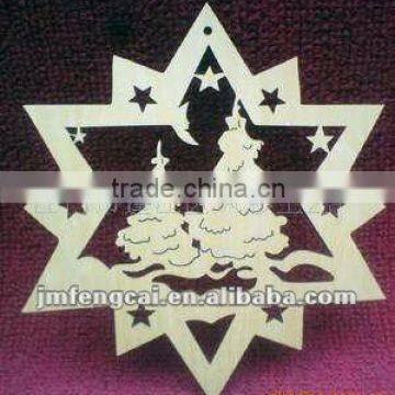 Wooden Christmas tree decoration/ornament(wooden crafts/wood gift/wood art in laser-cutting & engraving)