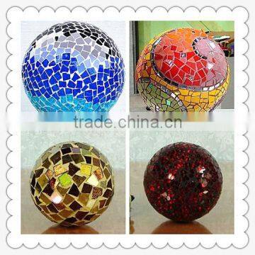 Wholesale Decorative Colored 8cm,10cm,12cm,20cm,30cm Mosaic Glass Plyfoam Ball
