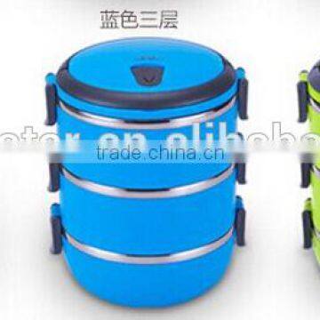 Stainless steel thermal insulated lunchboxes circle shape lunch box