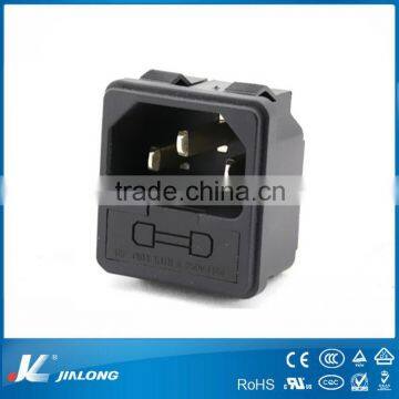 3 pins electronic plug AC power socket with fuse10A 250V AC-011