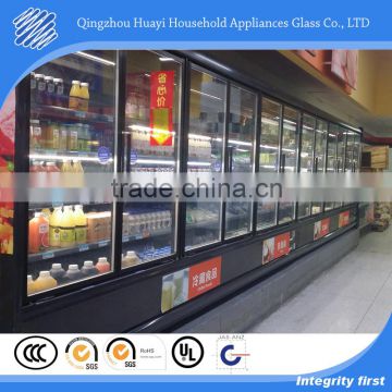 Double hollow electric heated Low E freezer glass doors