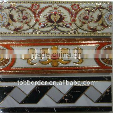 Ceramic Border With Polished Golden 10x30CM
