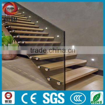 Custom made indoor frameless stairs glass handrail