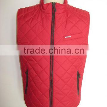 men's quilted vest 2016 new design red color