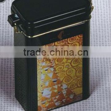 coffee tin box with plastic lid