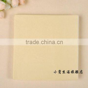 promotion gift Simple Light Yellow Style Design 100% Virgin Wood Pulp Printed facial Tissue Paper Napkin