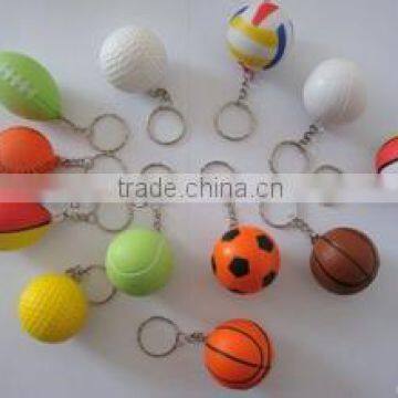 beautiful fashionable PU foam ball shape keychain