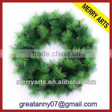 mini artificial pine needle christmas green wreaths cheap christmas decoration wreaths