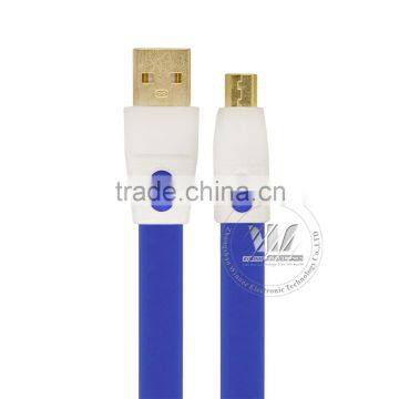 Tangle Free Flat Noodle 4ft Colored Micro USB Charger Cord for Android,Samsung