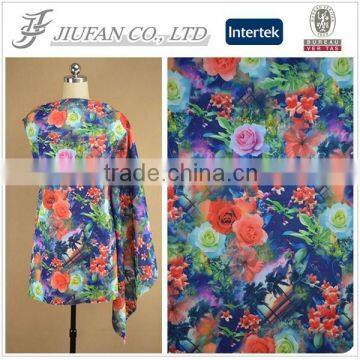 Jiufan Textile 2015 Fashion Plain Knit 95 polyester 5 spandex fabric Flora Digital Print Scuba Fabric