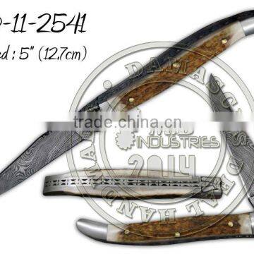 Damascus Steel Folding Knife DD-11-2541