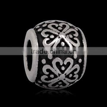 Ready Stock 9*11mm Vintage Tone 316 Stainless Steel Large Hole European Style Charms Flower Spacer Beads Accessory SEB-LG122