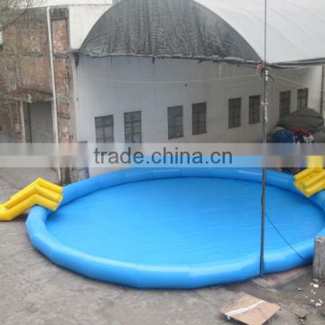 Hot sale outdoor round inflatable PVC swimming pool with stair for kids