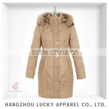 lady women fashion real fur winter down jacket LK15006