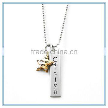 High Quality Stainless Steel Five Star Pendant Necklace