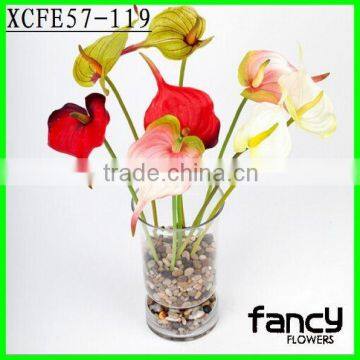 Single Head Red Anthurium Flowers, 51cm Anthurium Artificial Flowers for Public Decoration