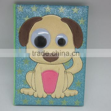 Cute Dog Embroidery customized plush student notebook