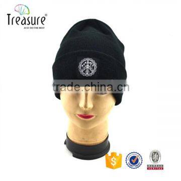 brand new fashion wholesale 2016 latest new design custom warm black knit hat