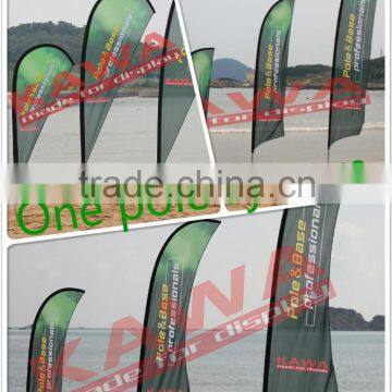 Outdoor advertising feather flag pole in three different shapes