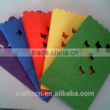 Gift paper candle holders made of fire retardant craft paper