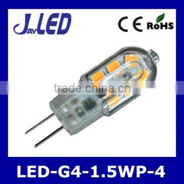 High quality clear cover PC body 1.5w led g4 bulb light
