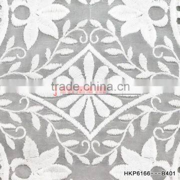 China Textile Supplier White Orandy Blackout Embroidery Circle Flower Fabric For Five Star Hotel Curtain Decoration HM photo-4