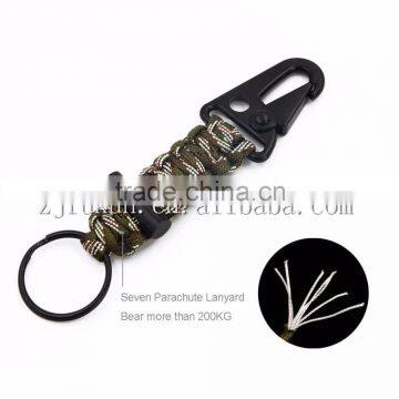 550 fashion paracord keychain 7 strands weave flintstone survival paracord keyring