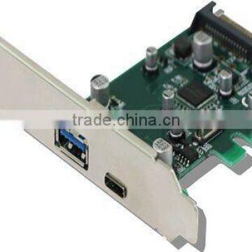 Desktop PCIe to USB 3.1 Type-c + Type A port adapter PCI-E to USB-C 10Gb