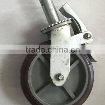 No brake ,Rubber, PU, PP, PVC 4" 6" 8" scaffolding caster wheel