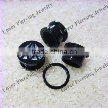 With Abalone Shell High Polish UV Acrylic Flesh Tunnel Plug Expander [UV-RT496]