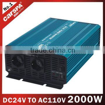 pure sine wave solar power inverter 2000w 24v dc to 110v ac CARSPA or OEM-P2000-241