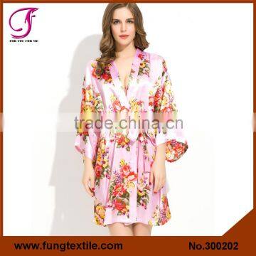 FUNG 300202 New Women Floral plus size bathrobes