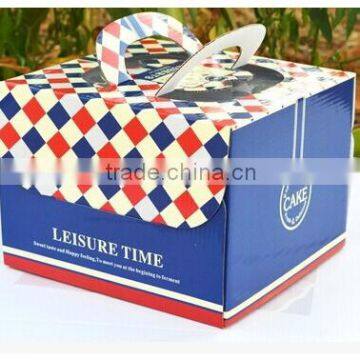 Customize printing cake box with handle hamburger box printing