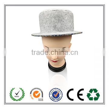 Alibaba High Quality Fashion Elegant Grey Felt Hat For Women Decoration