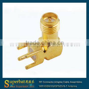 sma female r/a connector for pcb RP SMA right angle price supplier