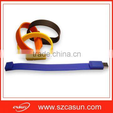 manufacture supply silicone bracelet custom shape soft PVC 8GB USB